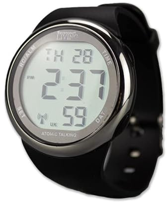Ravencourt Living Radio Controlled Digital Talking Watch ¦ Easy To Use ¦ High Contrast Digital Display ¦ Speaks in a British Accent ¦ For The Blind Or Visually Impaired