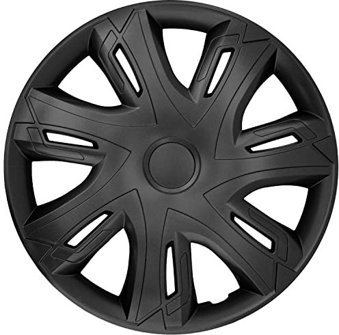 NRM N-Power Copricerchi Set completo 4 Copriruota Universali compatibili con Maggior Parte delle Marche e Cerchi (Nero, 14)