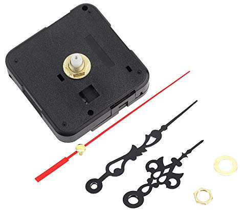 YUMILI Reloj de Pared de Cuarzo Movimiento controlado por Radio, Mecanismo de Bricolaje Negro Reemplazo de Piezas de Movimiento de Cuarzo, Kit de Herramientas de reparación de Mecanismo