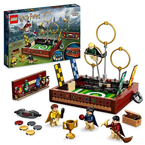 LEGO Harry Potter Baule del Quidditch, 3 Diverse Sfide Fino a Due Giocatori con Minifigure Personalizzabili di Draco Malfoy, Cedric Diggory e Cho Chang, Giochi per Bambini e Bambine, Idee Regalo 76416