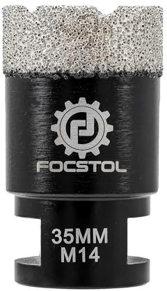 FOCSTOL Punte per Trapano Diamantate - 35mm Sega a Tazza Diamantata per Porcellana Ceramica Piastrella Marmo Granito Quarzo M14 Filettatura