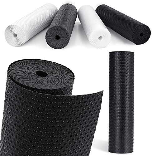 MooiFun Drawer Liners, Waterproof Shelf Liner, Anti-Slip Non-Adhesive BPA Free Kitchen Cupboard Cabinet Liner Refridge Fridge Mats Sink Protector Strong Durable for Home Office (Black/30cm×300cm)