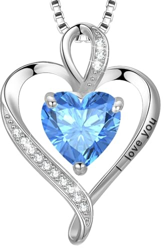 LAVUMO Herz Kette Damen I love you Halskette Schmuck Geschenke für Frauen | Silber 925 Echt/Messing Kette Geschenk Freundin MaMa an Geburtstags Valentinstag Muttertag Mit Rose Geschenkbox