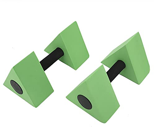 Pesas de Agua con Mancuernas para Piscina Juego de Ejercicios Equipo de Aeróbic Acuático Triángulo con Mancuernas EVa Peso de Agua Barbell Adultos Niños Natación Equipo de Ejercicios(Verde)