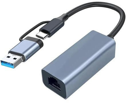 Pipestation USB to Ethernet Adapter with USBC to Ethernet Adapter – 10/100Mbps USB Network Adaptor for Wired Network – USBC to RJ45 Adaptor for Windows Mac Linux – RJ45 to USBA Lead
