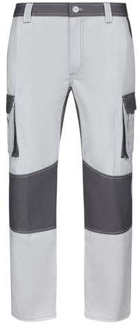 VELILLA 103020B; Pantalón Bicolor Multibo1lsillos, Color Blanco y Gris, Talla 44