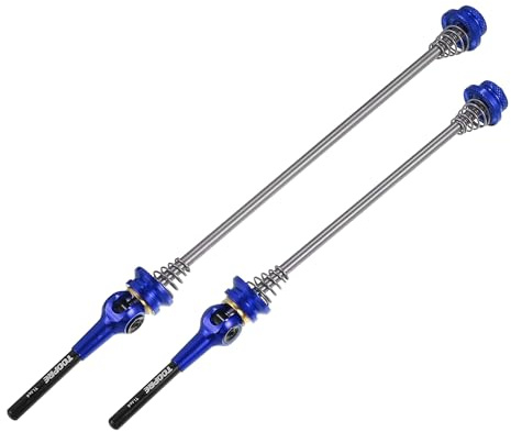 Motoforti Schnellspannachsen Blau 1 Paar Für Fahrrad Titanlegierung | Aluminiumlegierung, Vorderrad 140mm, Hinterrad 180mm, Gewindegröße M5x0.8, Für Rennräder, Mountainbikes, Rostfrei