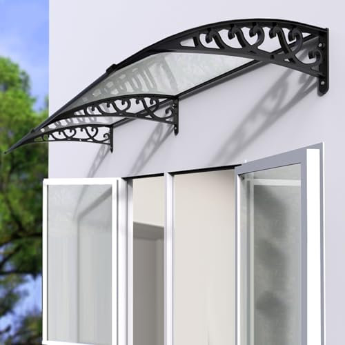 MPFYRCOJ Türvordach aus Polycarbonat, Markisenschutz für Verandas im Freien, Regenschutzabdeckung für Gebogene Fenster, Markisenvordach für Tür und Fenster, UV-Schutz vor Regen, Schnee und Sonnenlich