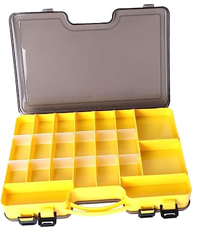 HONMEET 1stücke Portable Fishing Tackle Box Multifunktionale Aufbewahrung Für Kunstköder Und Angelzubehör Leicht Und Tragbar Für Outdoor-aktivitäten Gelb