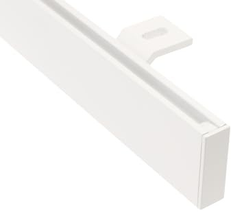 Gardinenstange Gardinenschiene Unischiene eckig zur Deckenmontage, Farbe weiß, Länge 120 cm