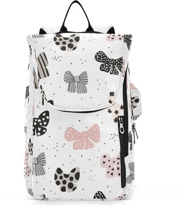 Amooorous Tennisschläger-Balltasche, große Aufbewahrung, schwarz, weiß und pfirsichfarben, niedliche Schleife, 3 Schläger, Badminton-Schultertasche für Damen und Herren
