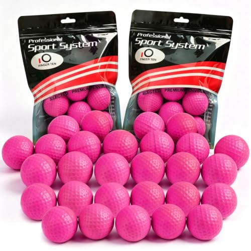 Golf Übungsbälle Trainingsbälle 12 24 Stück Golfbälle Trainings Heimgebrauch Im Freien Garten Rot Orange Gelb Blau Für Damen Herren Kinder (Rosa, 24Stück)