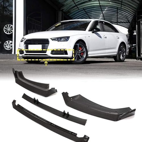 KUYHYNDEW Auto Frontspoiler für Audi A4 B9 A4 B9 Sline S4 Sedan 2017 2018, Auto Front Stoßstangen Spoiler Splitter, Frontlippe Spoiler Kit Auto Zubehör,4 Pcs/Set