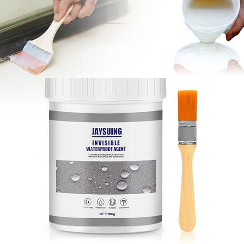 Adhésif D’étanchéité Super Puissant, Liquide D'étanchéité Transparent,Agent de Revêtement Imperméable Transparent Invisible Waterproof Agent with Brush (1 Pcs, 100g)