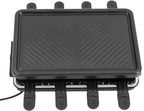 Barbecue électrique portable 1300 W pour 8 personnes, 8 poêlons, 1 spatule, revêtement antiadhésif, griller des steaks, poulet