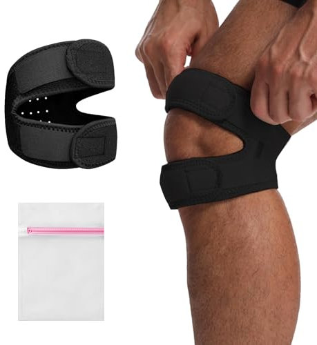 Sangle de Maintien pour tendons rotuliens, Orthèse Genouillère Sangle de Genou Réglable, Attelle De Soutien Pour Le Soulagement De La Douleur Au Genou, pour les Coureurs,Tennis, Arthrite Rotule