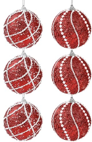 M&W DAS DESIGN Weihnachtskugeln Christbaumkugeln Christbaumschmuck Rot Mini Klein Outdoor Weihnachtskugeln 8 cm