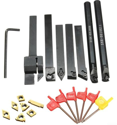CNC Cutting Solutions Umfassendes Set mit 7 Drehbank-Bohrstangen mit Schraubenschlüssel und Hartmetall-Einsätzen