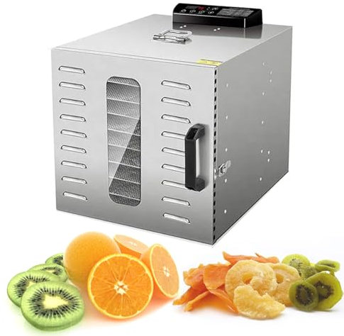 Deshidratador De Alimentos PequeñO De 6/8 Capas De Acero Inoxidable, Para Golosinas Y Galletas, Caja De Secado De Carne EléCtrica Con Pantalla Digital De, Deshidratador Para Hacer Biltong,8Layer-220V