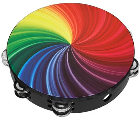 KOMBIUDA Tambourin Tamburine für Erwachsene Handtrommel kinderschlagzeug kindertrommel Drums for -Trommel Tamburin für Erwachsene Schlaginstrument Trommelfell aus Polyester