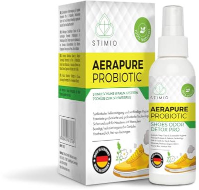 Stimio – Basta scarpe maleodoranti! Spray deodorante probiotico ed enzimatico contro il sudore – Elimina gli odori con microrganismi attivi – Naturale, ecologico, senza profumi sintetici