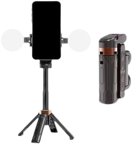 Mini perche à selfie rotative à 360 degrés - Portable - Universel - Support pour téléphone et appareil photo - Quadripode