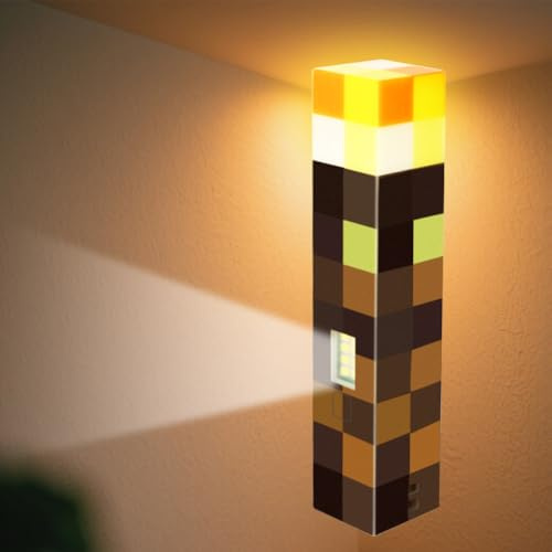Kayuneed Lampada Torcia Miner Game Torcia Magnetica 14cm Lampada Notturna USB Ricaricabile, Luci LED con Funzione Batteria Ricaricabile Lampada da Comodino Portatile per Bambini Regali, Camera e