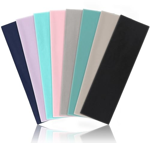 AWUMBUK Fascia Capelli Donna Uomo, 8 Pezzi Fasce Per Capelli Donna Elastica Fascia Per Capelli Antiscivolo Headband Sport Yoga Fitness Fascette Unisex Accessori Per Capelli