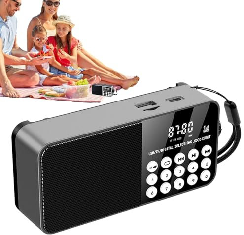 Radio Portable AM FM,Radio Numérique Rechargeable à Piles - Lampe Torche Alimentée par Piles Accessoire de Camping Prise Écouteurs Équipement pour Randonnée Pêche Sport Extérieur