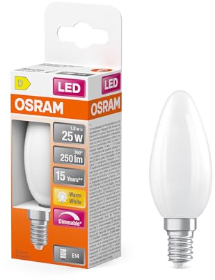 Osram Lampe LED Superstar B25 à filament en forme de bougie, intensité | LED Superstar Classic B 25 Filament DIM, LED Lamps, Blanc, 35 mm dia, 15000 h, pack de 1