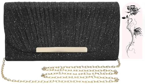 Aryan Damen Clutches, Clutch, elegante Abendhandtaschen für Frauen mit abnehmbarer Kette, Pailletten-Tasche für Hochzeit, Braut, Abschlussball, Party