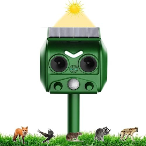 Repellente per Gatti, Dissuasori per Piccioni, 2025 Nuovo Ultrasuoni Solare Repellente Gatti Repeller per Piccioni,Uccelli,Cani,Topi,Volpi, Ultrasound per Animali