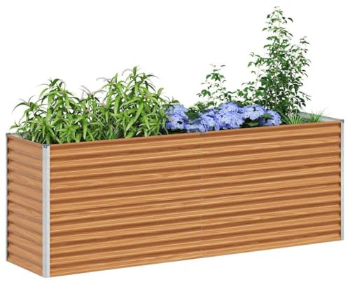 vidaXL Jardinière surélevée Marron Clair 195 x 50 x 68 cm