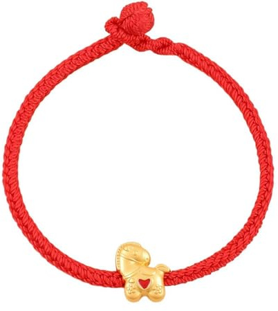 Bracelet en corde rouge avec breloque cheval doré tressé fait à la main pour l'année du zodiaque chinois, talisman porte-bonheur tendance pour homme et femme, taille unique, Acier allié, Pas de gemme