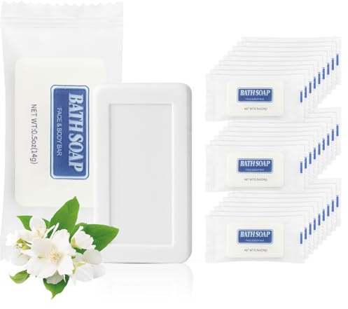 200 Stück Hotelseifen Jasmin Set, 14g Klein Reiseseifen einzeln verpackt