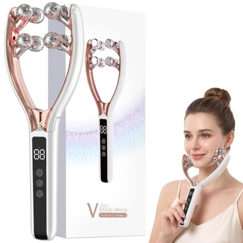 Avvchuy Face Massager Facial Lifting Device, 3 Modes 19 Level Anti Aging Facial Neck Lymphatic Drainage Massage Sculpting Tool
