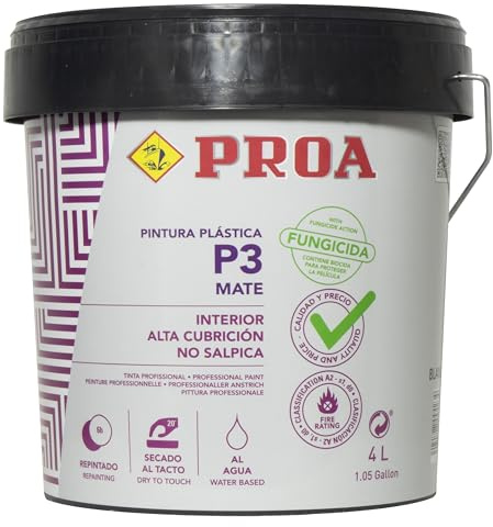 Pintura interior mate P3. Gran cubricion. Paredes Techos 6 kg