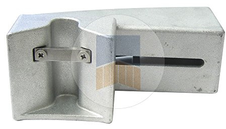 Boîtier V de réception en applique en Aluminium avec gâche pour serrure de portail coulissant à encastrer. - Brut