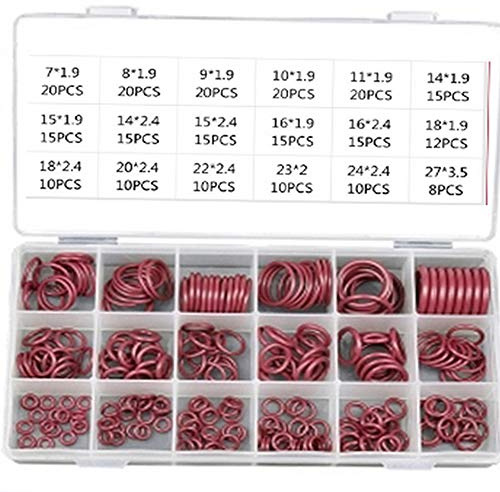 BOOMBOOST O-Ring Sortiment HNBR Gummi Rot R134a R12 O-Ring Dichtung Kit KFZ Klimaanlage Klimaanlage Klimaanlage