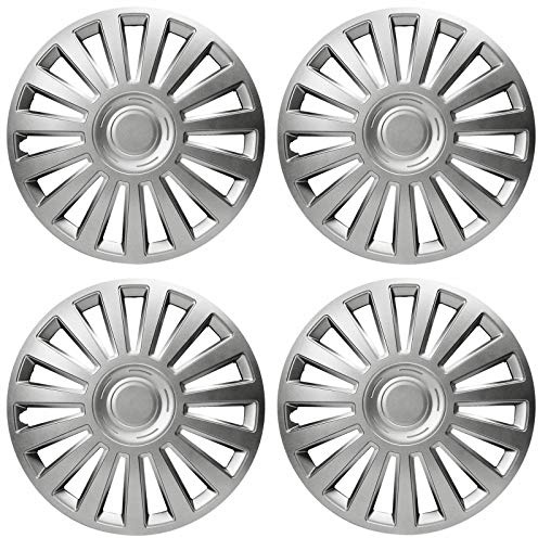 UKB4C 15 Lux Multi-Spoke Wheel Trims Hub Caps Covers Protectors Set of 4 ABS Plastic