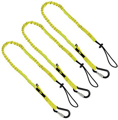 3 Foot Safety Tool Lanyard, Tough Scaffold Hard Hat Lanyard with Carabiner, Adjustable Loop End, Ultra-Durable, Premium Quality Materials Ideal for Scaffold, Tools, Construction (3) Yellow