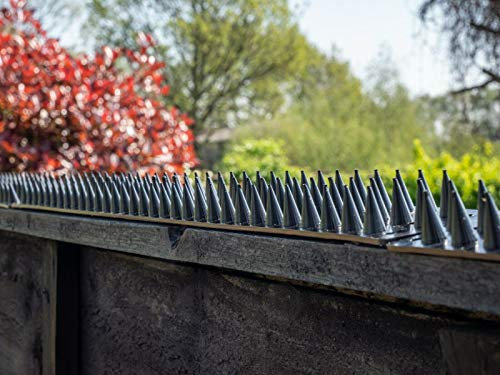 Prikkastrip Eco Fence Wall Spikes Garden Security. Anti-Climb Cat And Bird Deterrent Intruder Deterrent. Made In The UK Pigeon Spikes Pest Control For Gardens - Grey 40 Pack - 20M to 60M