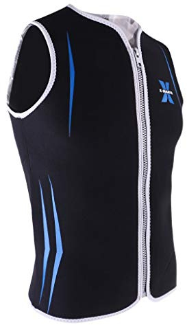 Inzopo Neopren-Neoprenanzug-Weste für Herren, Tauchen, Snokling, Badeanzug, Reißverschluss, warme Rash-Westen, ärmellos, Surf-Top, Schwarz, Größe L