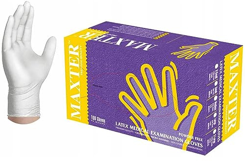 Maxter Guantes de látex sin polvo talla L