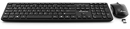 MediaRange Tastatur-Maus-Set Funk QWERTZ (DE/AT), 1.200 DPI Schwarz | Tastatur mit Ziffernblock | 3 Tasten | 1.200 dpi | gemeinsamer Empfänger