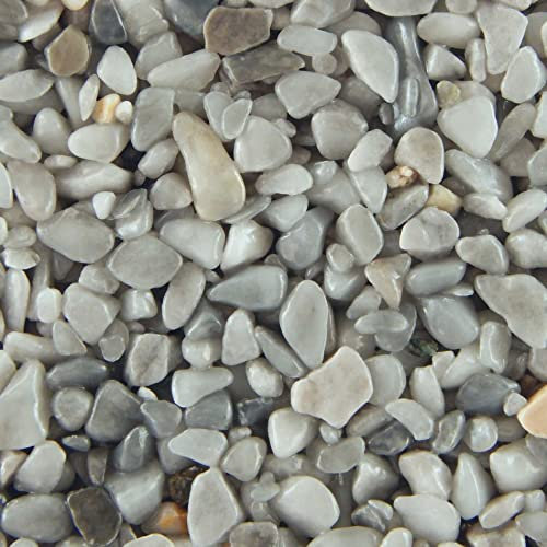 Terralith Steinteppich Marmor Komplett-Set für 1qm - Körnung: mittel - 4-6mm mit Epoxidharz Bindemittel - für Innen in grau (nebula)