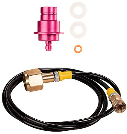 SPRUDELUX® CO2 adapter high pressure hose for Sodastream Duo Quick Connect QC | for connection to larger CO2 bottles, carbon dioxide bottle | water carbonator CO2 hose | direct connection