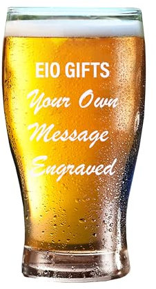 EIO Gifts Personalised Tulip Toughened 570ml Pint Glass - Engraved with Your Custom Text