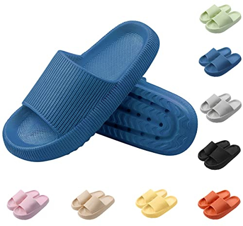 Yuccer Pantofole Nuvola Ultra Morbide Uomo Donna Ciabatte Piscina Antiscivolo Ciabatte Uomo Estive da Casa Piscina Scarpe da Spiaggia Sandali da Doccia Pantofole da Bagno (Blu, numeric_40)
