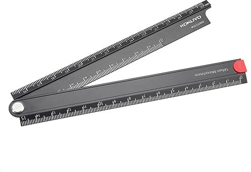 Faltbares Metall-Lineal, 0–300 mm, einfaches 90-Grad-Aluminiumlegierungs-Klapplineal, schwarzes Schreibwaren-Lineal für Geometrie-Messung